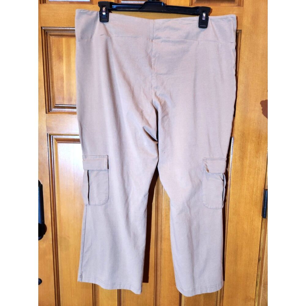 Women with Control Khaki Cargo Pants Pull-on Casual Women's Size 2X Petite